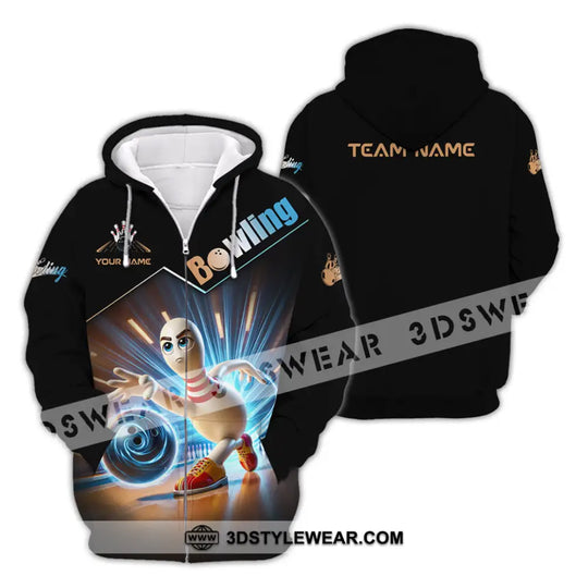 Unisex Shirt, Custom Name and Team Name Bowling Shirt, Bowling Polo Long Sleeve Shirt style option 3