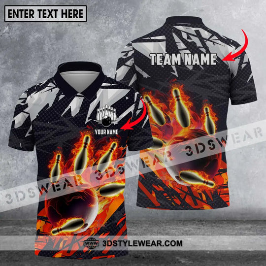 Unisex Shirt - Custom Name And Team Name Shirt - Bowling Polo Shirt - Bowling Lover Gift - Bowling Shirt style option 1