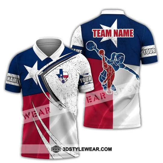 Unisex Shirt, Custom Name and Team Name Bowling Polo Shirt, Bowling T-Shirt, Bowling Club Uniform style option 4