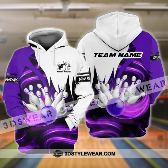 Unisex Shirt - Custom Name And Team Name Shirt, Bowling Purple Motifs style option 4