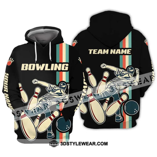 Unisex Shirt - Custom Name And Team Name Bowling Shirt, Retro Color style option 3