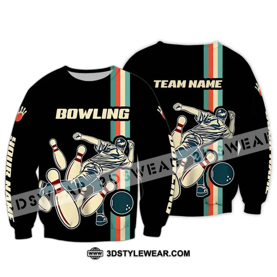 Unisex Shirt - Custom Name And Team Name Bowling Shirt, Retro Color style option 4