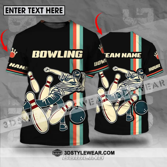 Unisex Shirt - Custom Name And Team Name Bowling Shirt, Retro Color style option 1