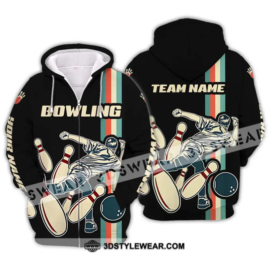Unisex Shirt - Custom Name And Team Name Bowling Shirt, Retro Color style option 2