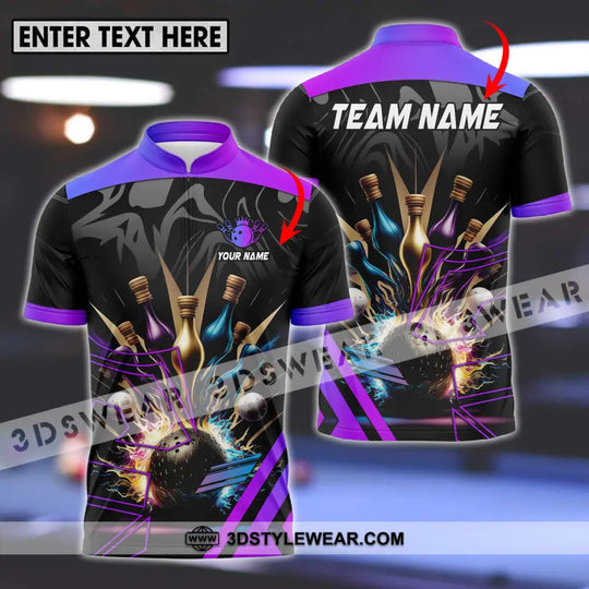Unisex Shirt - Custom Name And Team Name Bowling Shirt, Skinny Pins style option 1