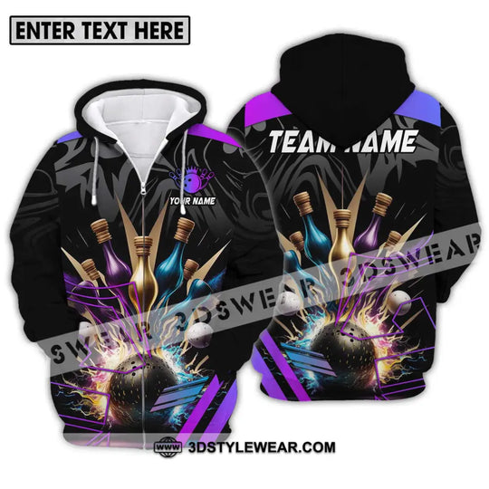 Unisex Shirt - Custom Name And Team Name Bowling Shirt, Skinny Pins style option 2