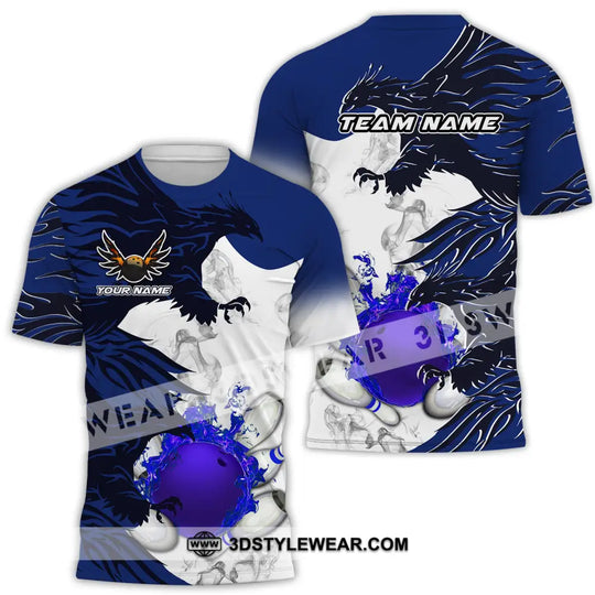 Unisex Shirt - Custom Name And Team Name Bowling Sport Shirt, Blue Ball Fly Dragon style option 2