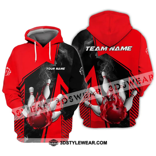 Unisex Shirt - Custom Name And Team Name Bowling Sport Shirt, Red Ball style option 4