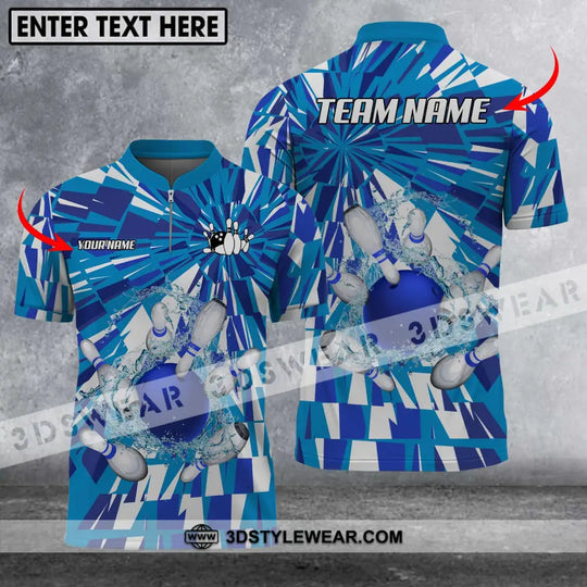 Unisex Shirt - Custom Name And Team Name Shirt, Bowling Water Pins Shirt style option 1