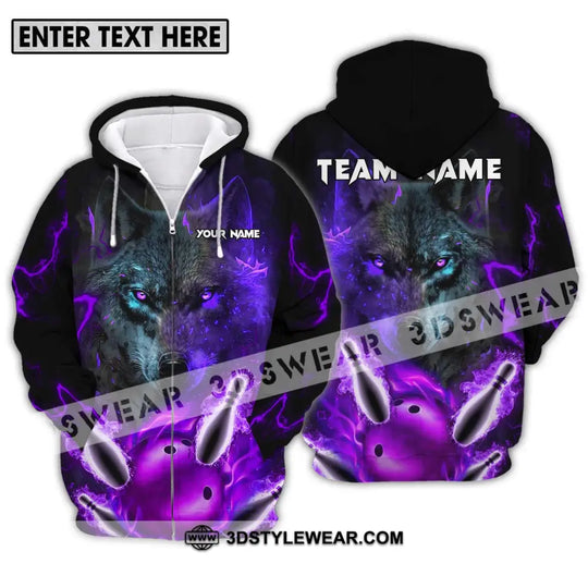 Unisex Shirt - Custom Name And Team Name Shirt, Bowling Wolf style option 2