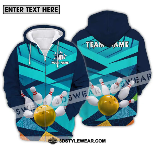 Unisex Shirt - Custom Name And Team Name Shirt, Bowling Yellow Ball style option 2