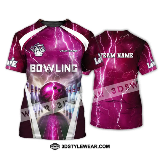 Unisex Shirt, Custom Name and Team Name Bowling Zip Polo Shirt, Shirt for Bowling Player, Bowling T-shirt style option 2