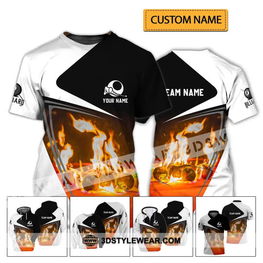 Unisex Shirt - Custom Name And Team Name Shirt - Burning Billiard style option 2