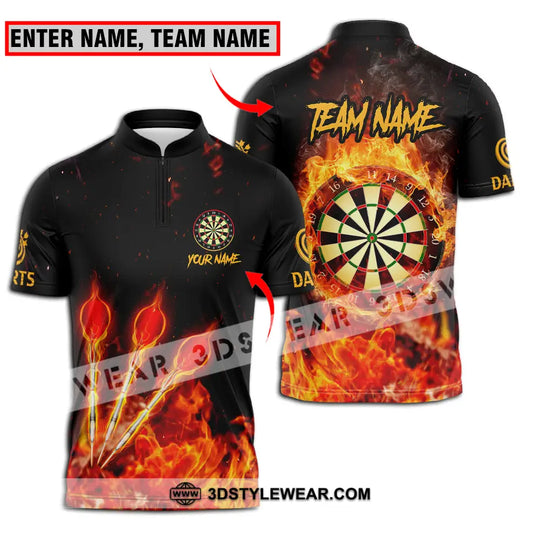 Unisex Shirt - Custom Name And Team Name Burning Darts Shirt style option 1