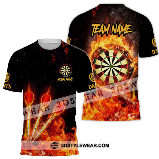 Unisex Shirt - Custom Name And Team Name Burning Darts Shirt style option 2