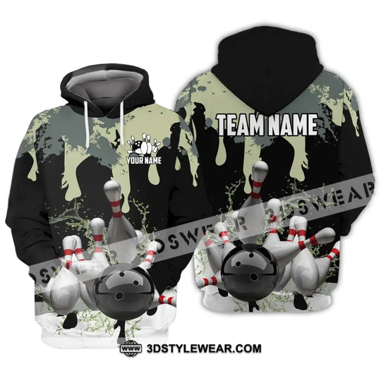 Unisex Shirt - Custom Name And Team Name, Camouflage Color Shirt For Bowling Lover style option 3