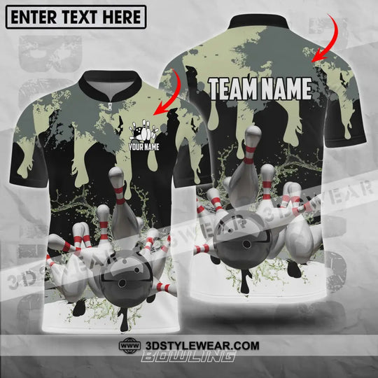 Unisex Shirt - Custom Name And Team Name, Camouflage Color Shirt For Bowling Lover style option 1