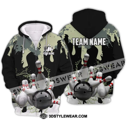 Unisex Shirt - Custom Name And Team Name, Camouflage Color Shirt For Bowling Lover style option 2
