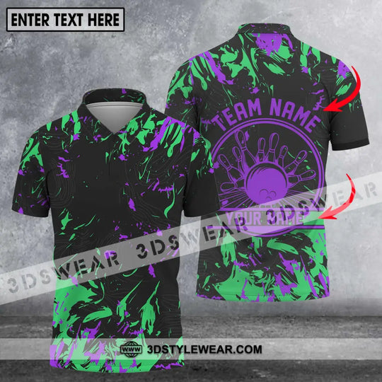 Unisex Shirt - Custom Name And Team Name Shirt, Color Arrays Bowling Shirt style option 1