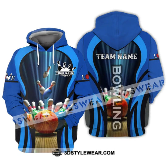 Unisex Shirt - Custom Name And Team Name Color Bowling Ball Shirt style option 2