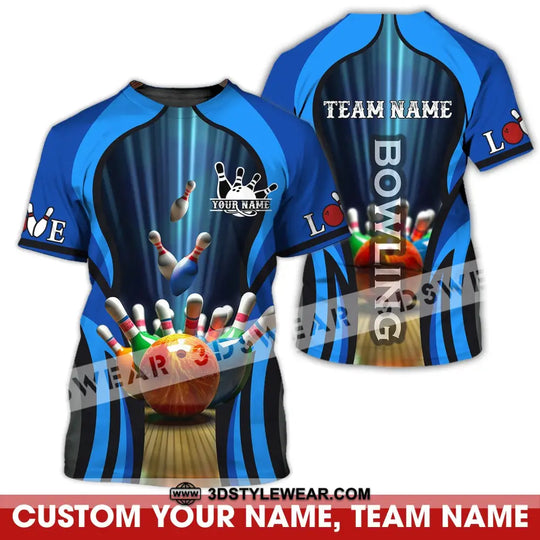 Unisex Shirt - Custom Name And Team Name Color Bowling Ball Shirt style option 1