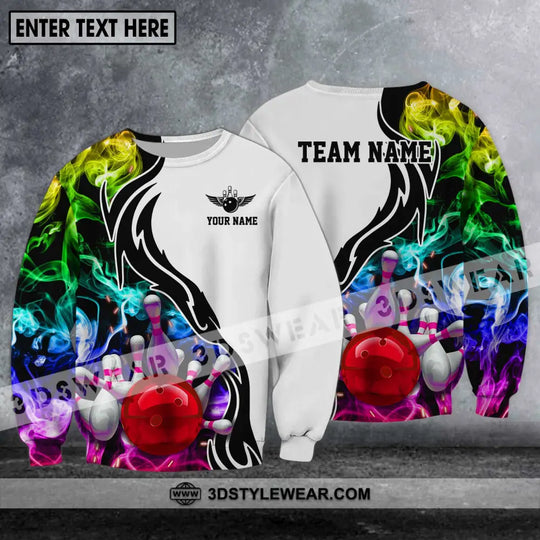 Unisex Shirt - Custom Name And Team Name Shirt, Colorful Bowling Lover Shirt style option 4