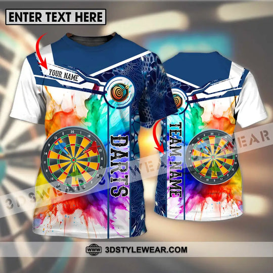 Unisex Shirt - Custom Name And Team Name Shirt, Colorful Darts style option 1