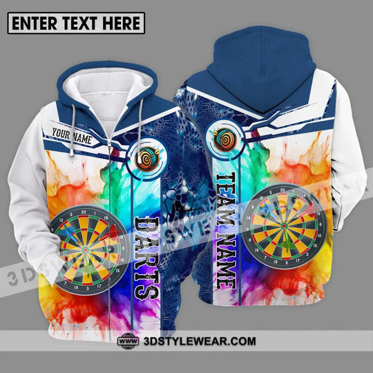 Unisex Shirt - Custom Name And Team Name Shirt, Colorful Darts style option 2