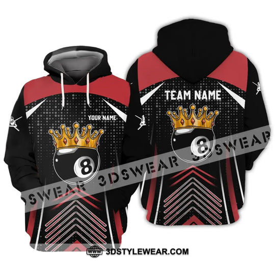 Unisex Shirt - Custom Name And Team Name Shirt - Crown Billiard Ball Number 8 style option 3