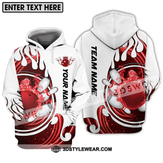 Unisex Shirt - Custom Name And Team Name Shirt, Crown Red Bowling Ball Shirt style option 3