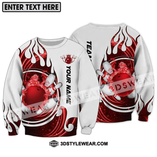 Unisex Shirt - Custom Name And Team Name Shirt, Crown Red Bowling Ball Shirt style option 4