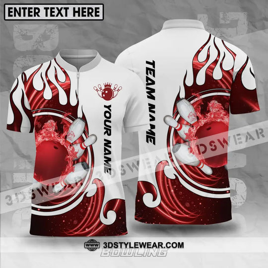 Unisex Shirt - Custom Name And Team Name Shirt, Crown Red Bowling Ball Shirt style option 1