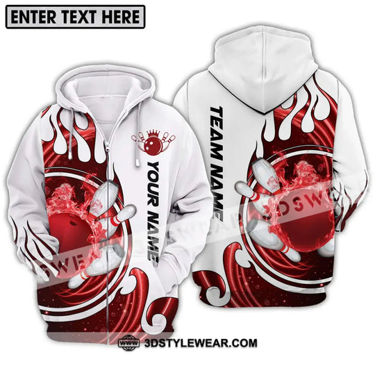 Unisex Shirt - Custom Name And Team Name Shirt, Crown Red Bowling Ball Shirt style option 2