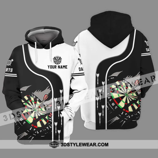 Unisex Shirt - Custom Name And Team Name Darts Shirt, Black And White style option 4