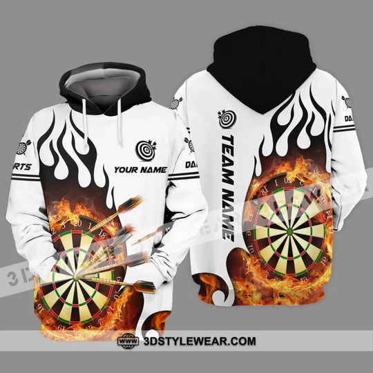 Unisex Shirt - Custom Name And Team Name Darts Shirt, Fire Dartboard style option 3