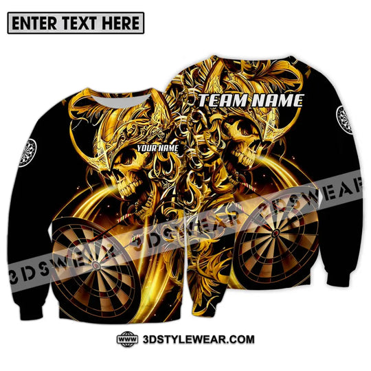 Unisex Shirt - Custom Name And Team Name Darts Shirt, Gold Darts style option 4