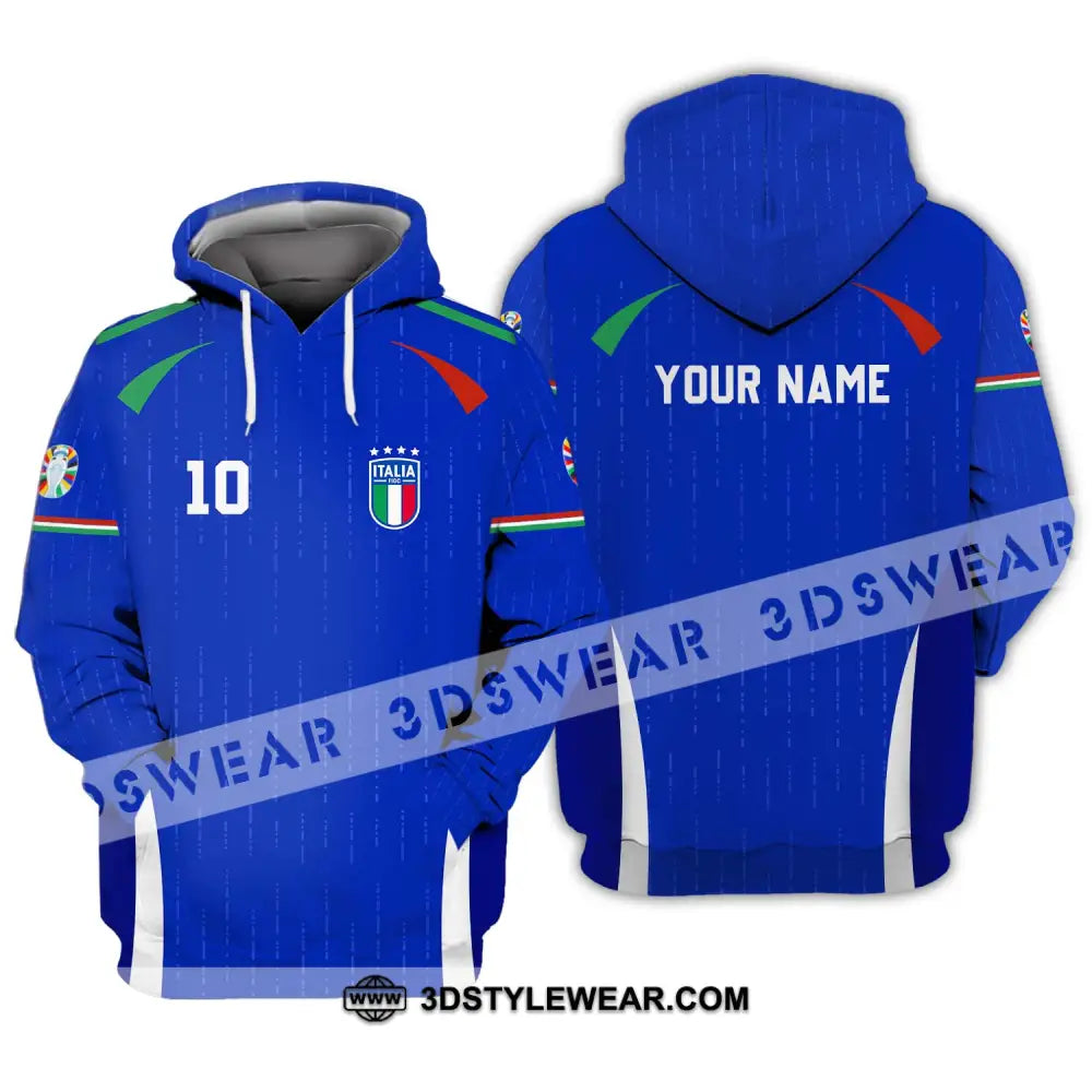 Unisex Shirt - Custom Name And Team Euro 2024 Italy Hoodie / S T-Shirt