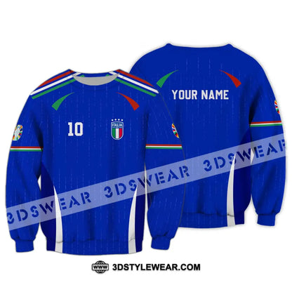 Unisex Shirt - Custom Name And Team Euro 2024 Italy Long Sleeve / S T-Shirt