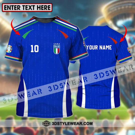 Unisex Shirt - Custom Name And Team Name Shirt, Euro 2024 Team Shirt Italy style option 1