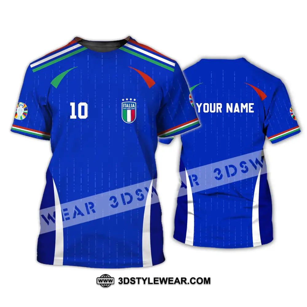 Unisex Shirt - Custom Name And Team Euro 2024 Italy T-Shirt / S T-Shirt