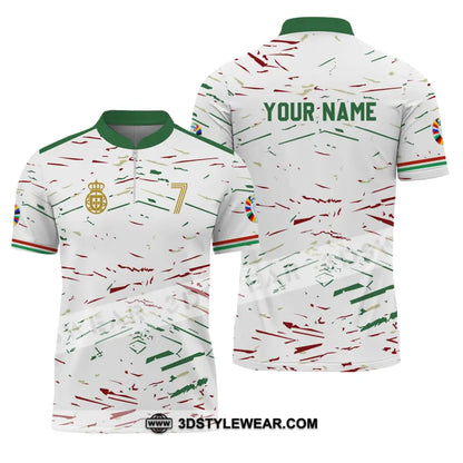 Unisex Shirt - Custom Name And Team Euro 2024 Line Color Zipper Polo / S T-Shirt