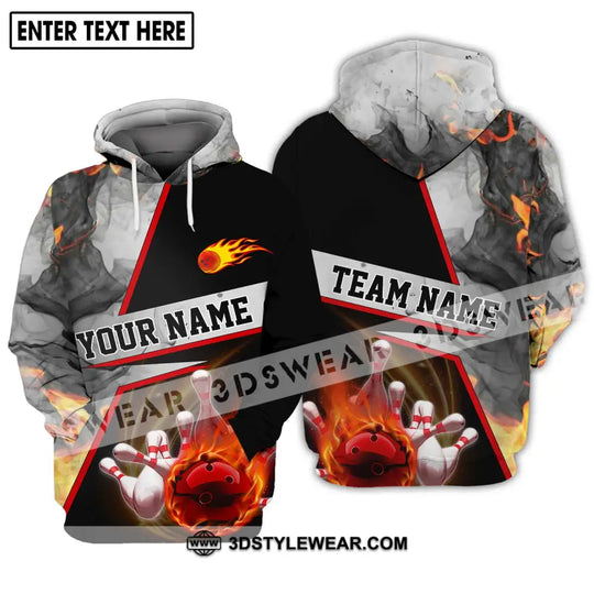 Unisex Shirt - Custom Name And Team Name Shirt, Fire Ball Bowling Lover Shirt style option 3