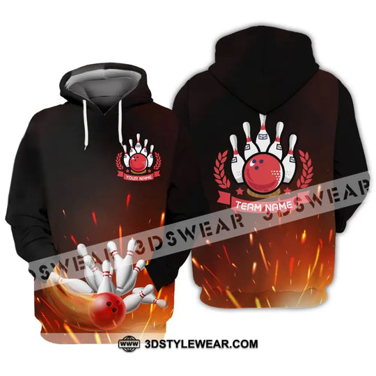 Unisex Shirt - Custom Name And Team Name Shirt -Fire Bowling Balls style option 3