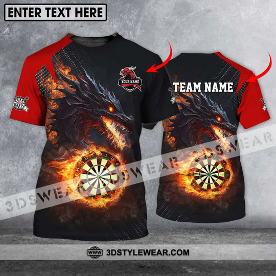 Unisex Shirt - Custom Name And Team Name Shirt, Fire Dragon Darts Shirt style option 1