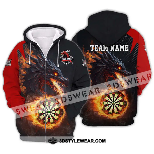 Unisex Shirt - Custom Name And Team Name Shirt, Fire Dragon Darts Shirt style option 2