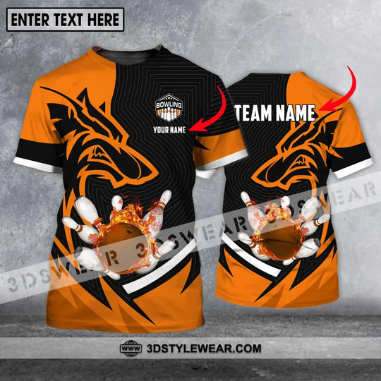 Unisex Shirt - Custom Name And Team Name Shirt, Fire Wolf Bowling Shirt style option 1