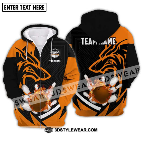 Unisex Shirt - Custom Name And Team Name Shirt, Fire Wolf Bowling Shirt style option 2