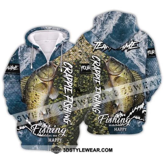 Unisex Shirt - Custom Name And Team Name Fishing Shirt, Fishing Makes Me Happy style option 2