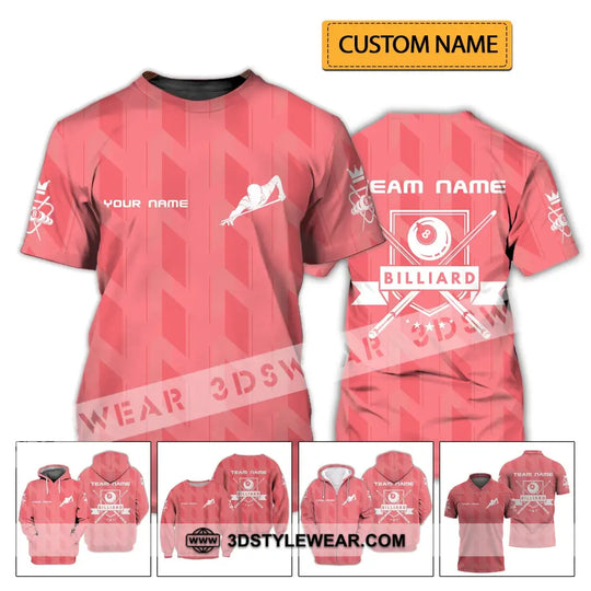 Unisex Shirt - Custom Name And Team Name Shirt - Shirt For Billiard Lover style option 2
