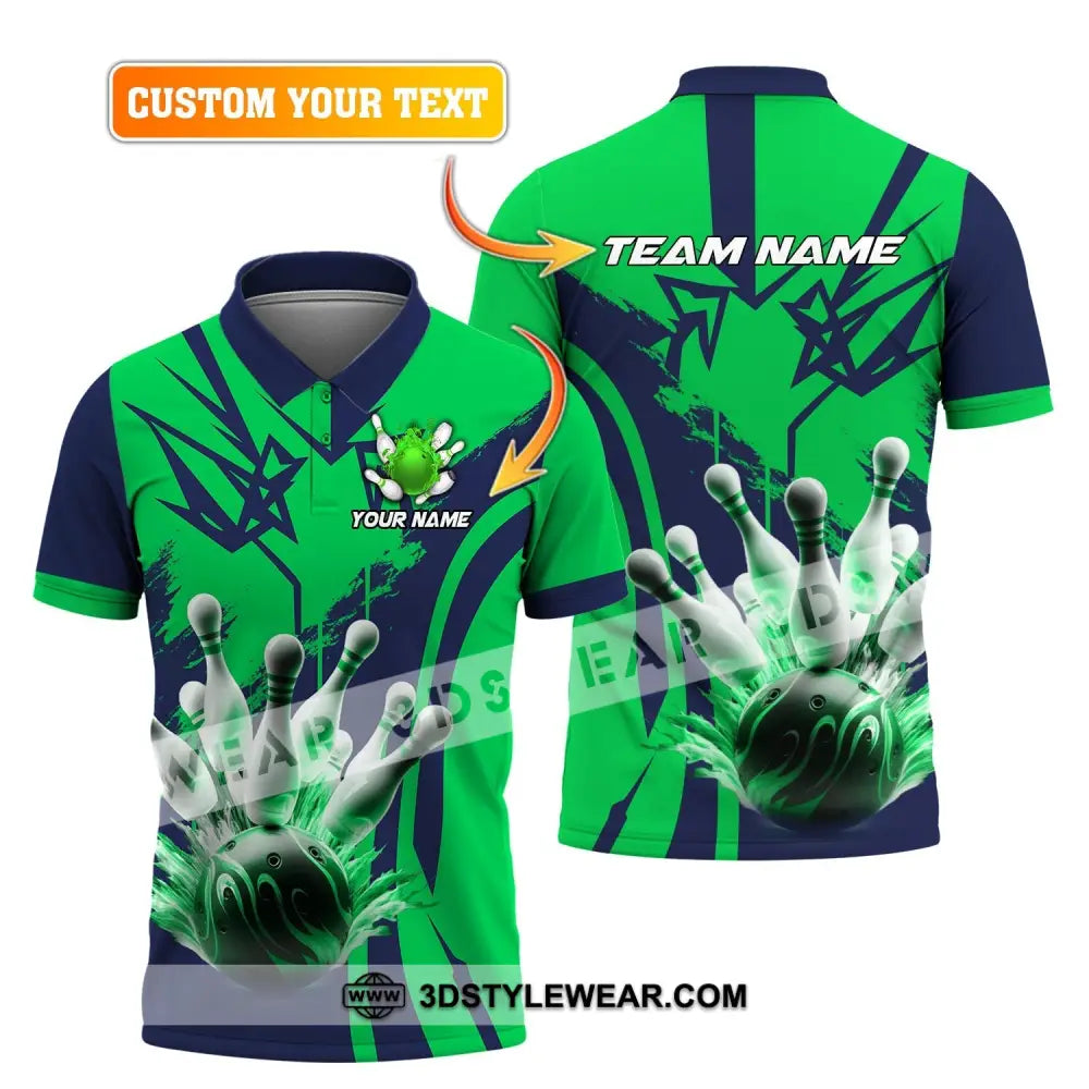 Unisex Shirt Custom Name And Team For Bowling Lover Hoodie Polo Long Sleeve T-Shirt